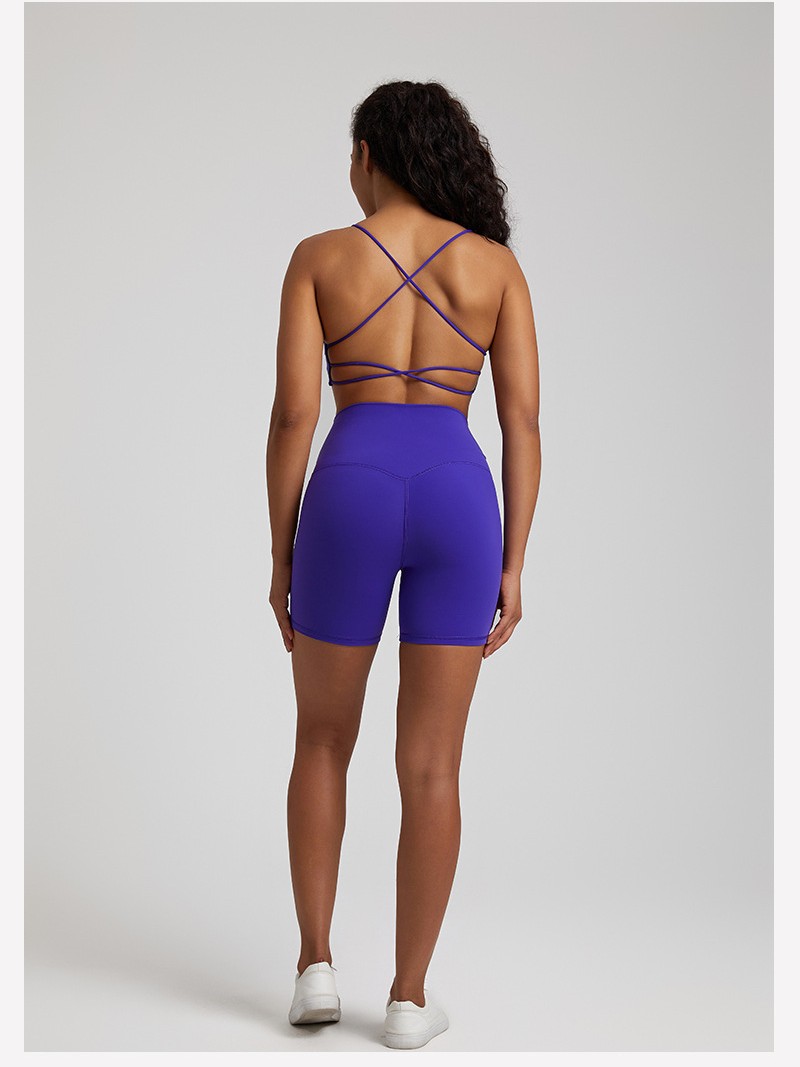 Candy-colored Nude Fitness Cross Back Bra SKL-LQ4059