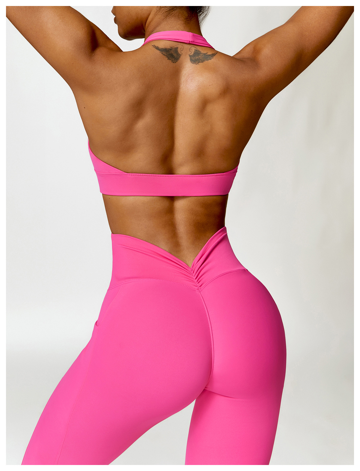 Soft Fabric Backless Halter Yoga Bra 8524