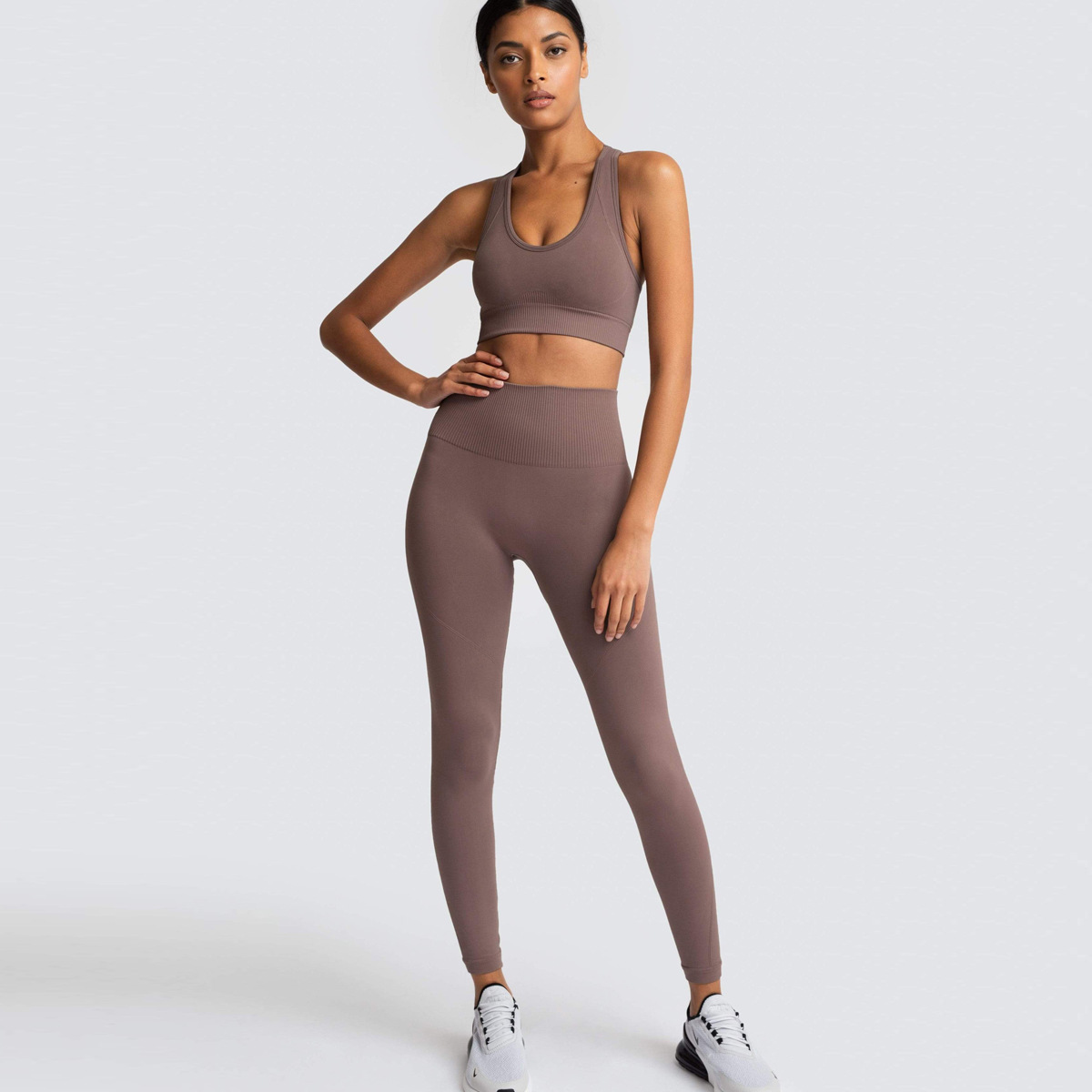  Fitness Backless Sports Bra Set 6095