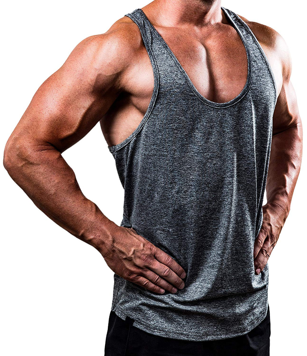 Men's Solid Color V-Neck Sleeveless Top ZDBX01