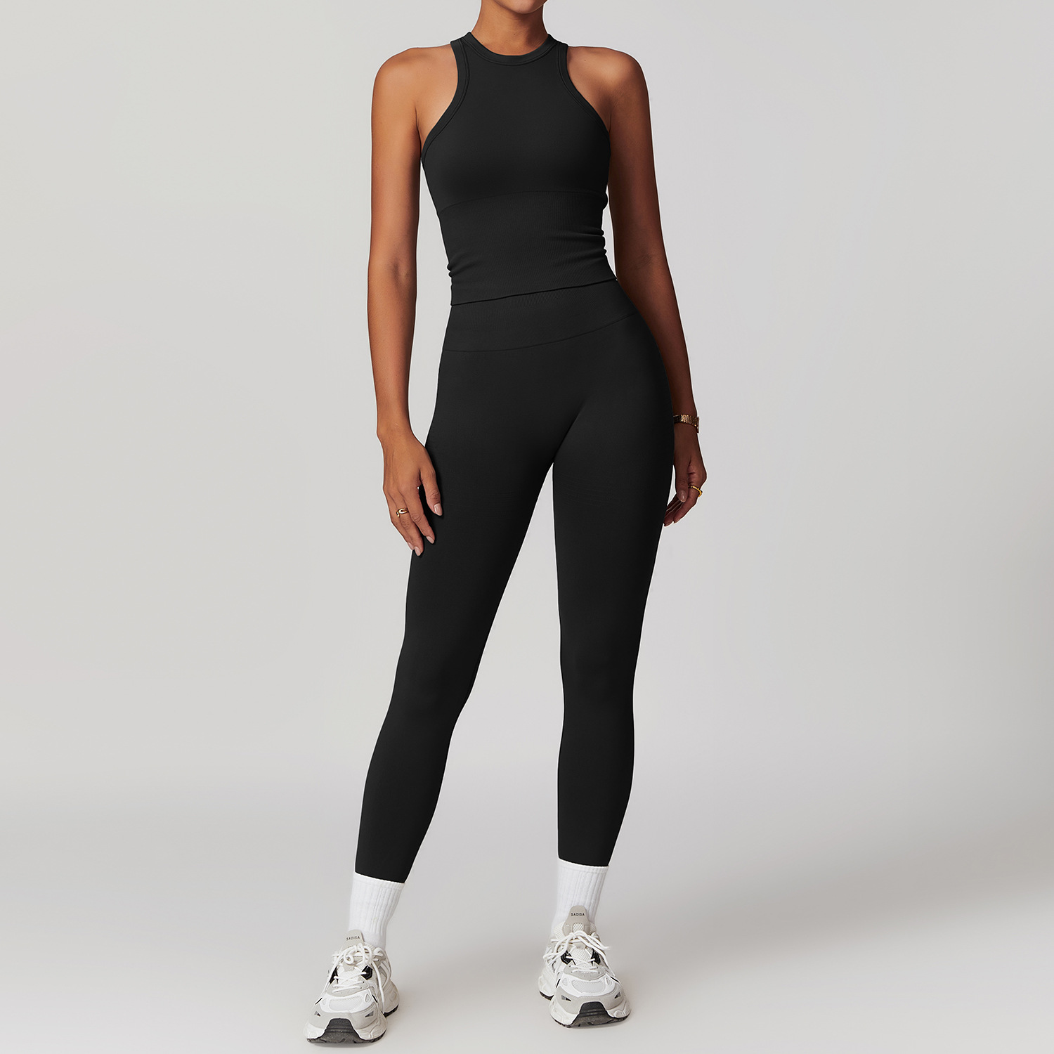  Seamless  Vest and Long Pants Yoga Set 7725