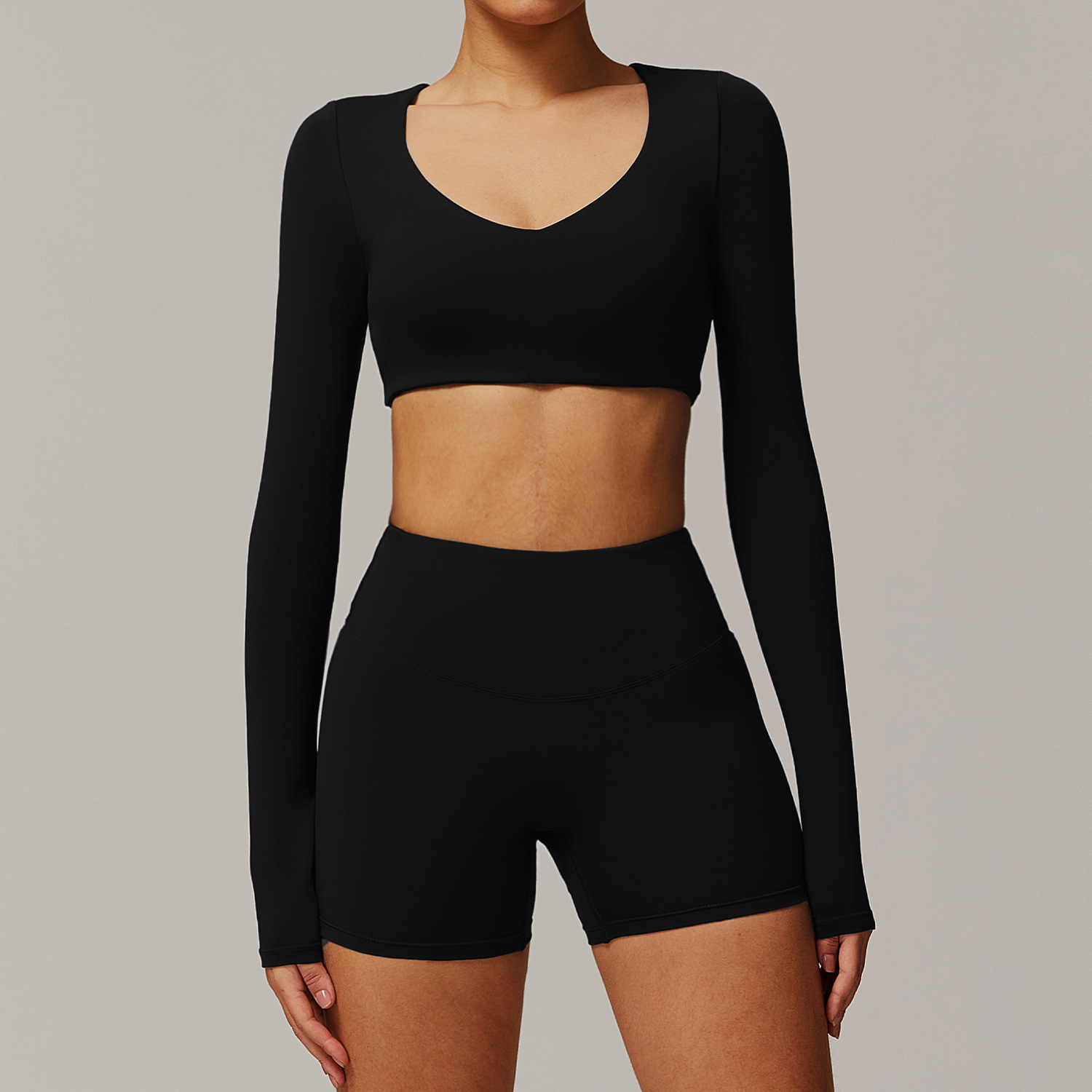 Quick Dry Tight Yoga Long-Sleeved top Set 9172