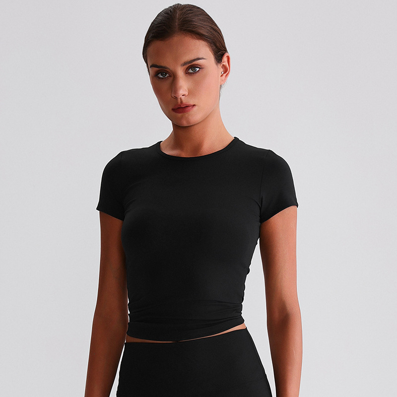 Short-sleeved Round-neck Sports T-shirt Running Fitness Top SKL-LQ8015