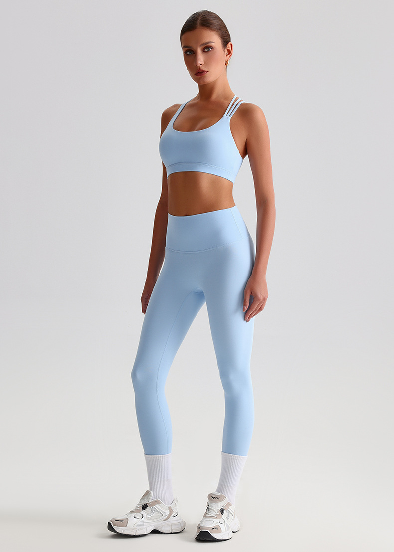 Crossed Beautiful Back Bra Running And Fitness Suit Leggings Set SKL-LQ8635