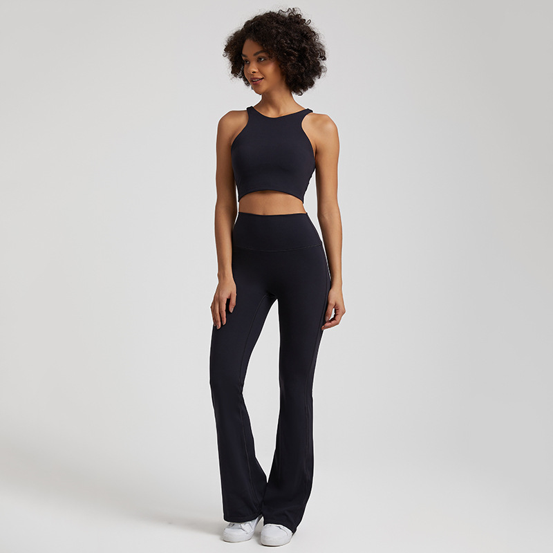  High-waisted Tight-fitting Nude Wide-leg Leggings And Beautiful Back Yoga Wear SKL-LQ6932