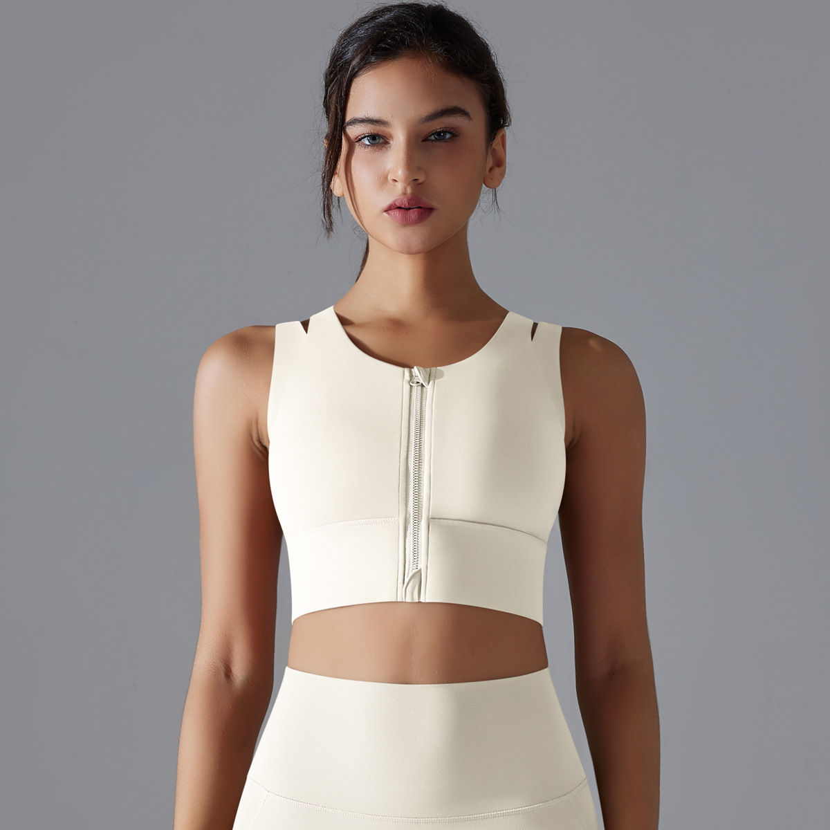  Zippered Sports Bra Running Fitness Vest 7020