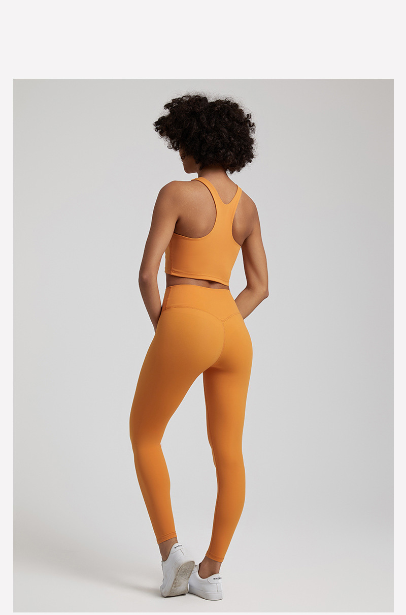 Women's Elastic Beautiful Back Yoga Set Leggings With Beautiful Back Bra SKL-LQ3332