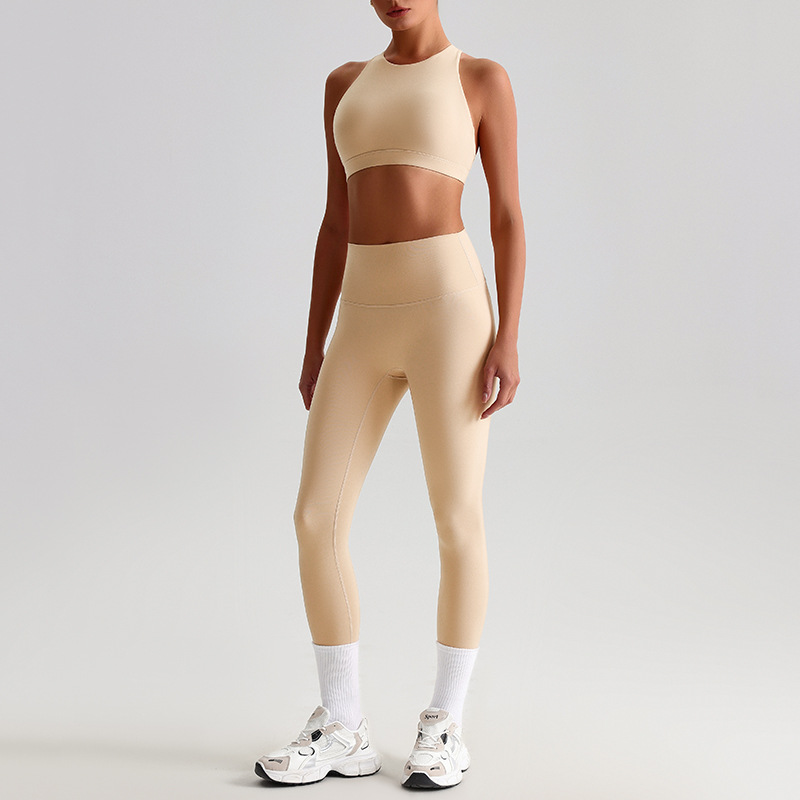 Crossed Beautiful Back Bra Running And Fitness Suit Leggings Set SKL-LQ8698