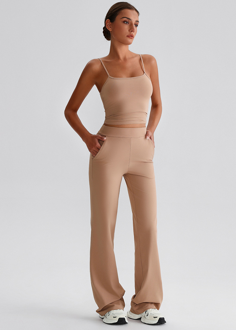Side-pocket Leggings Flared Wide-leg Sports Yoga Pants SKL-LQ8027