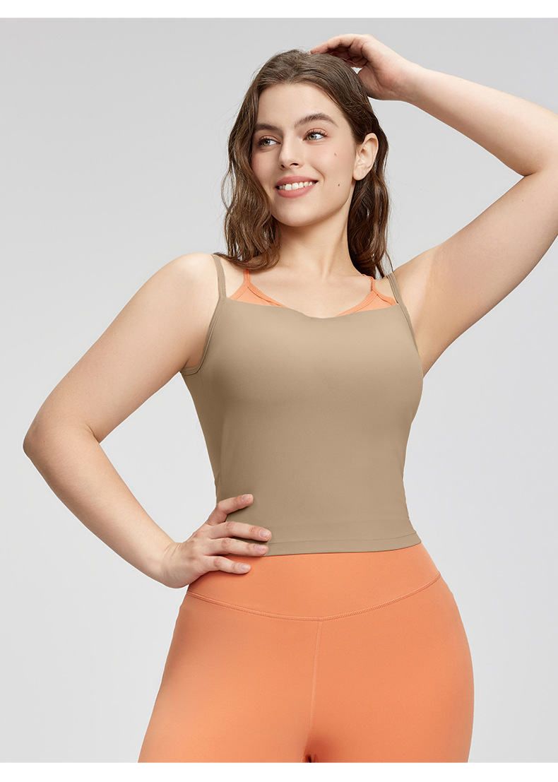 Contrast Color Fake Layered Plus Size Yoga Top DWC215156