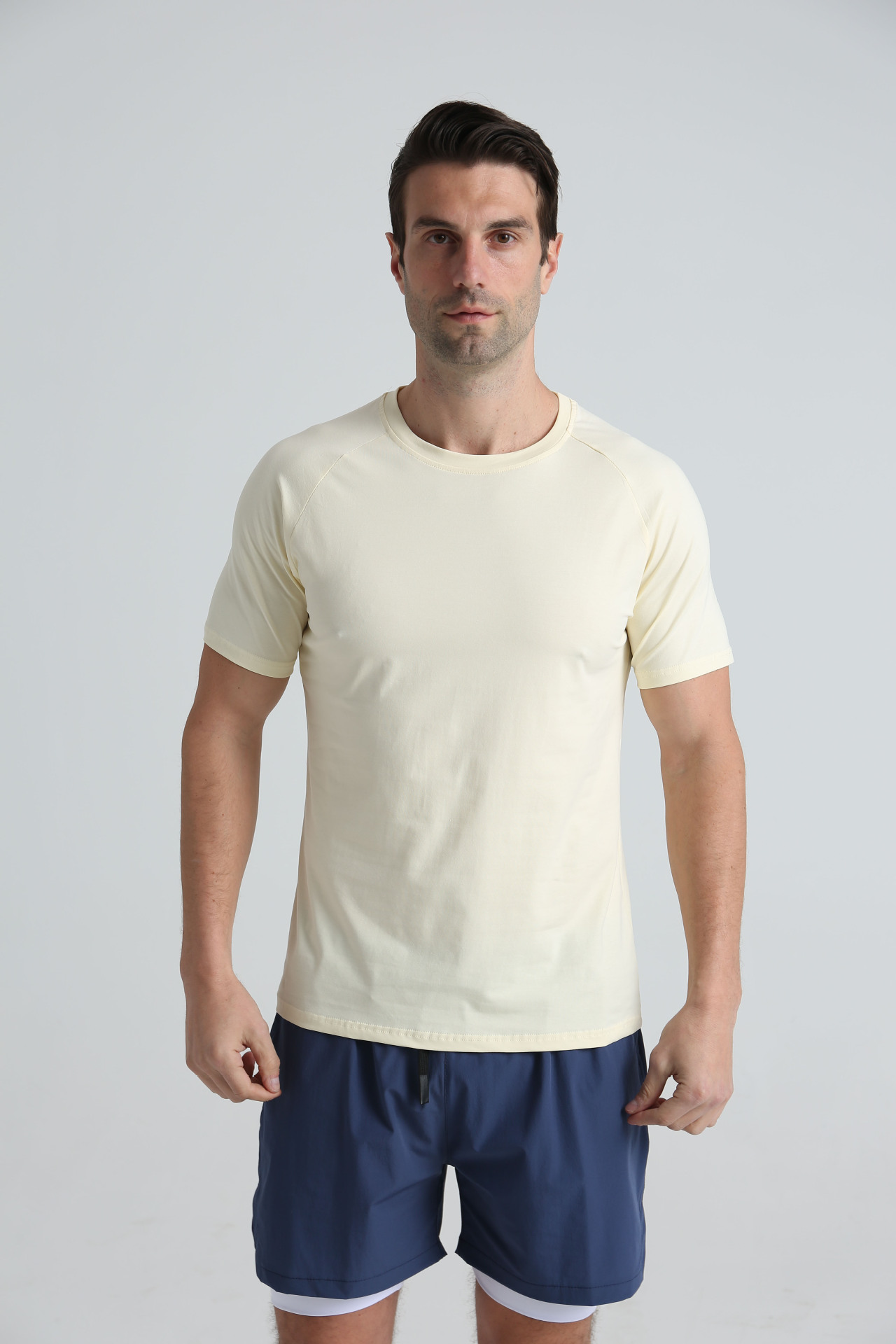 Men's Crew Neck Solid - Color Sporty T-Shirts 22-TX07