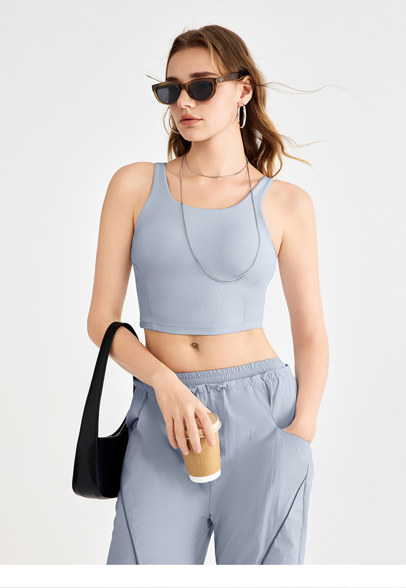 Backless Cutout Yoga Vest with Built-in Breast Pads DWB115423
