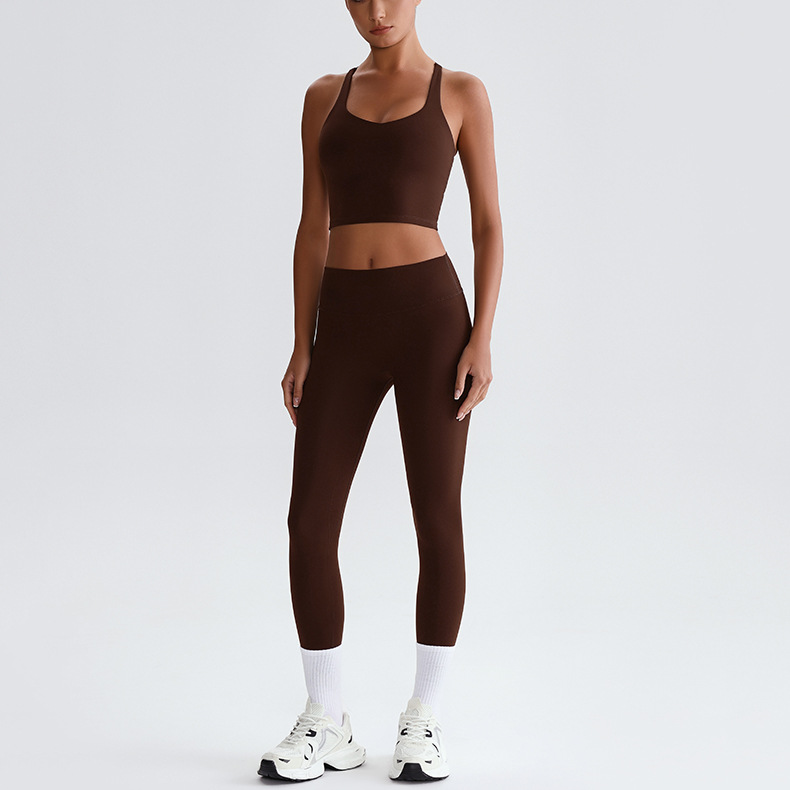  Cross Sports Bra Fitness Wear Running Leggings Yoga Pants Yoga Set SKL-LQ0121