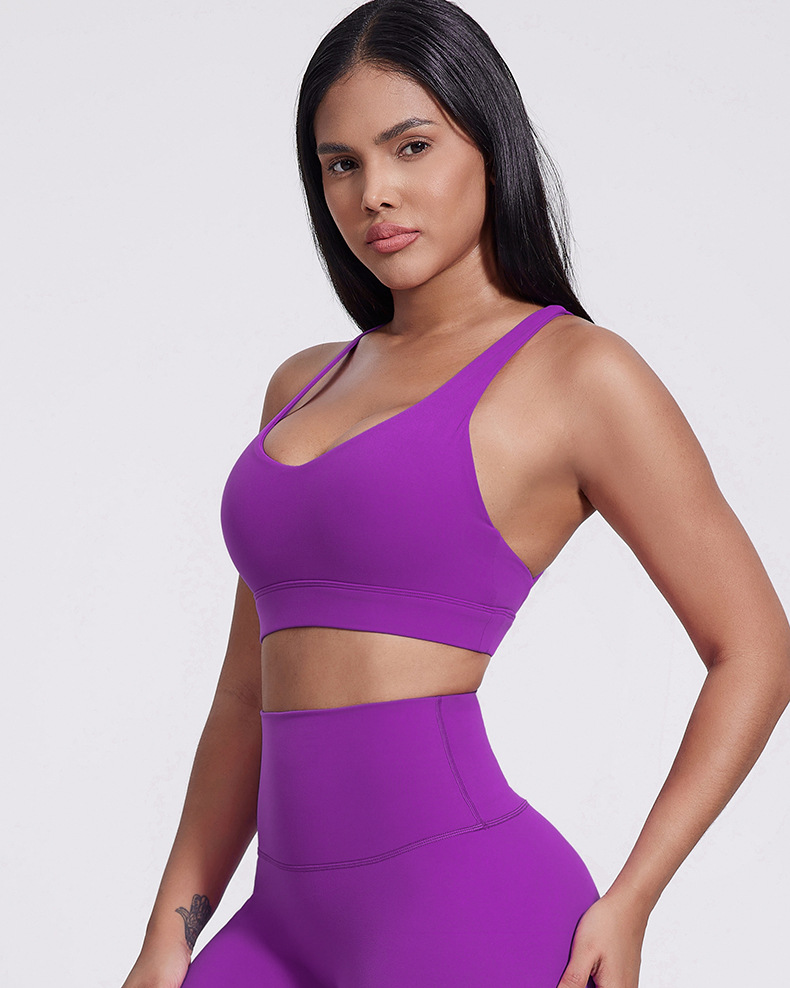 Women's Nude Cross-shaped Beautiful Back Sports Underwear Bra SKL-LQ5016