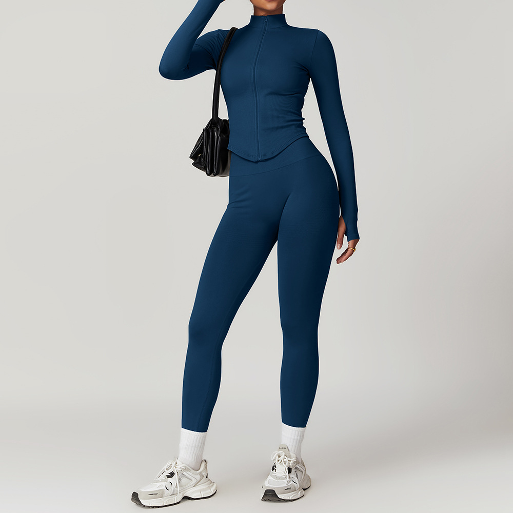  Seamless Leggings and Coat Yoga Set 7725
