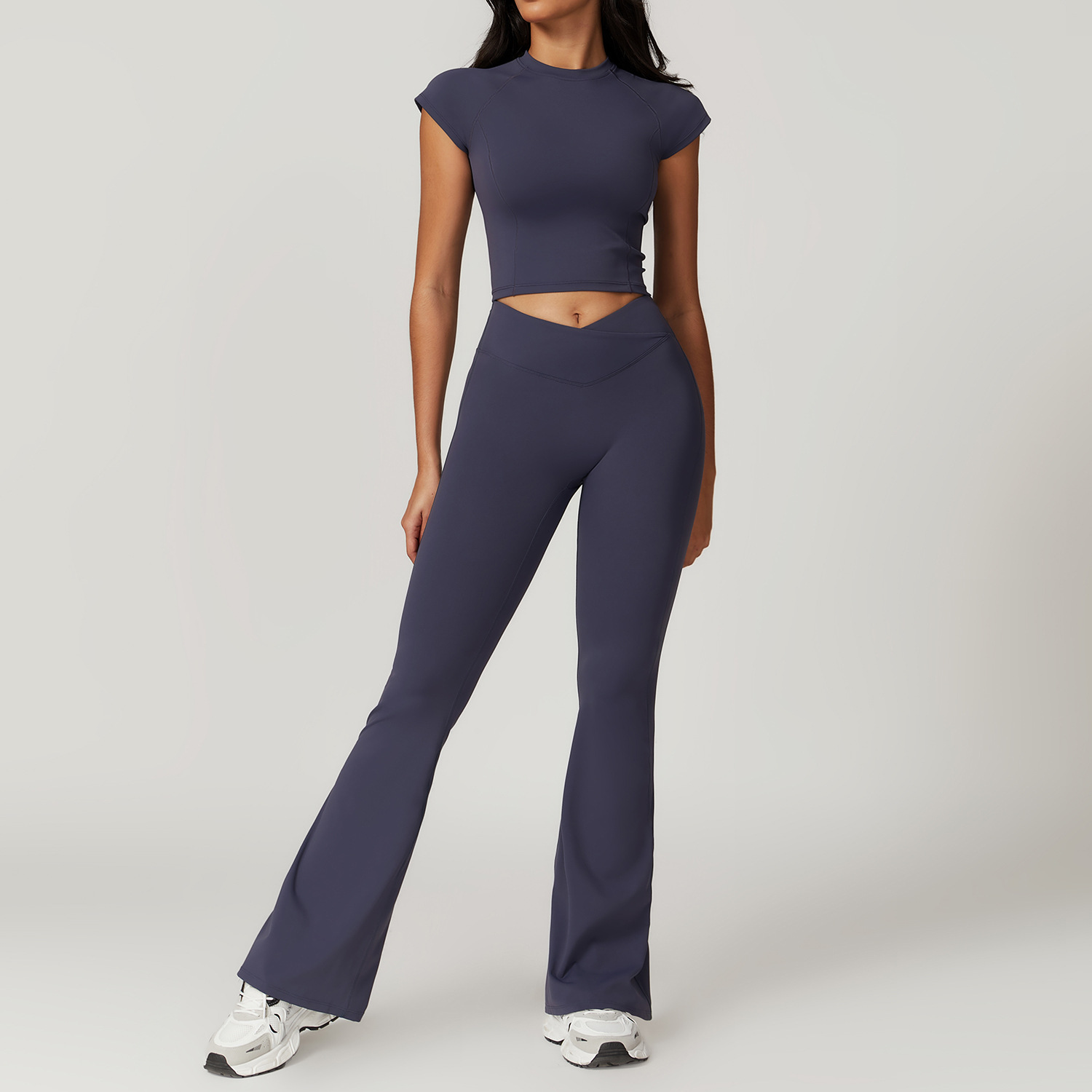 Tight and Quick Dry Flared-Leg Yoga Set 8799