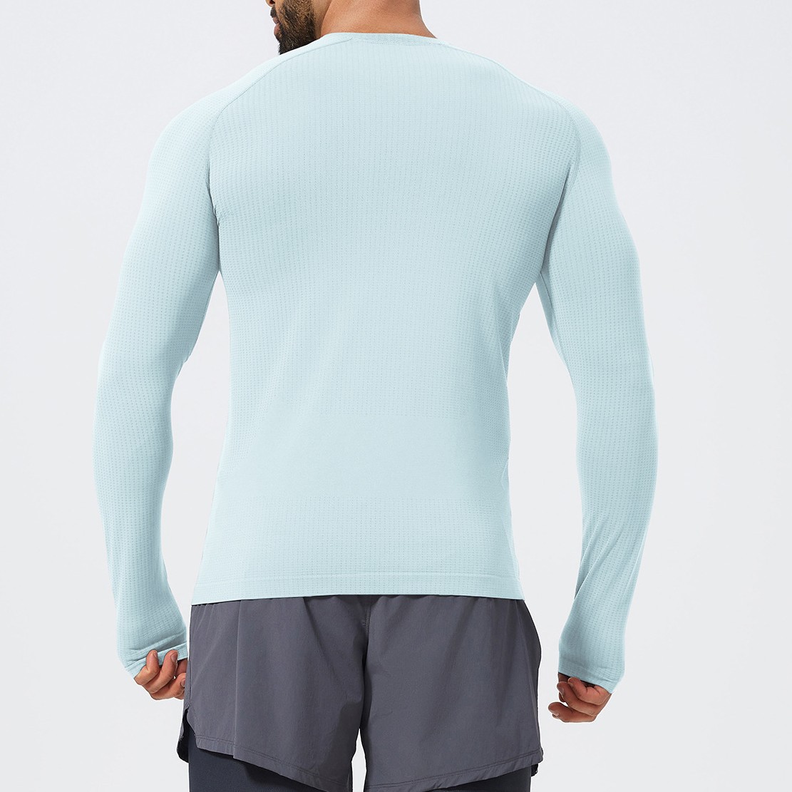 Slim Fit Men's Seamless Long Sleeve Tops 1058-3