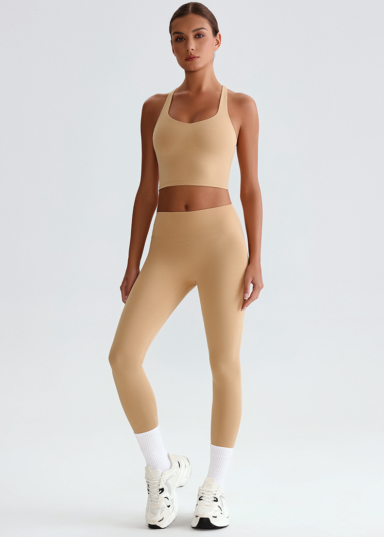  Cross Sports Bra Fitness Wear Running Leggings Yoga Pants Yoga Set SKL-LQ0121