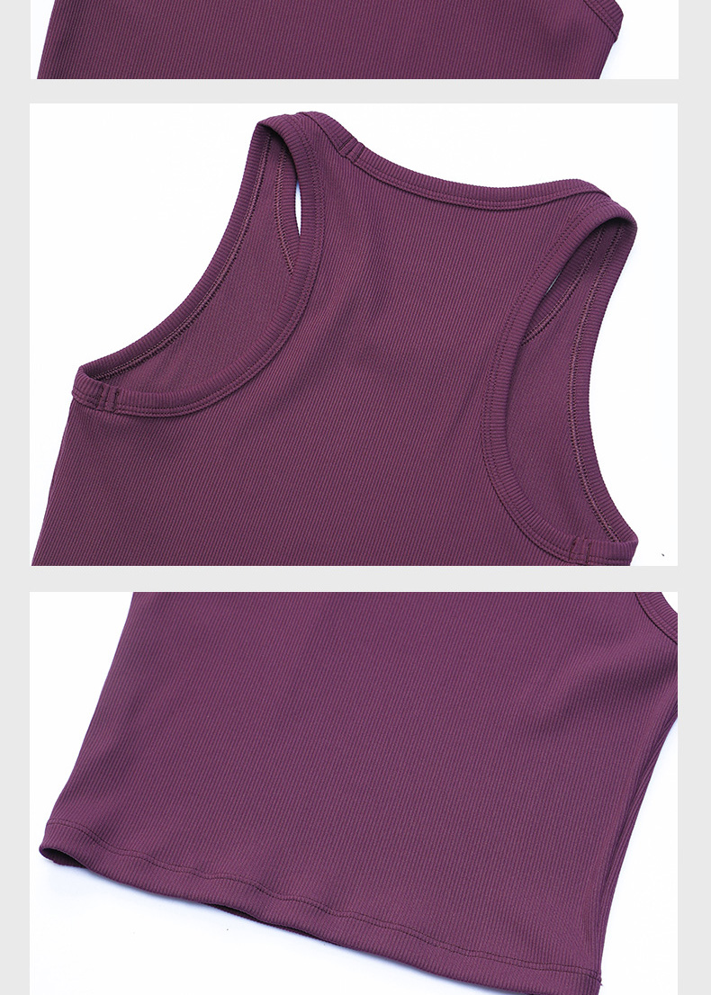 Ribbed Pilates Yoga Fitness Sleeveless Vest SKL-LQ7001