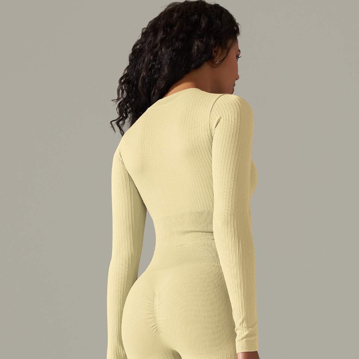 Long-Sleeve Sports Top Zippered Shapewear Fitness Wear 9310long sleeve
