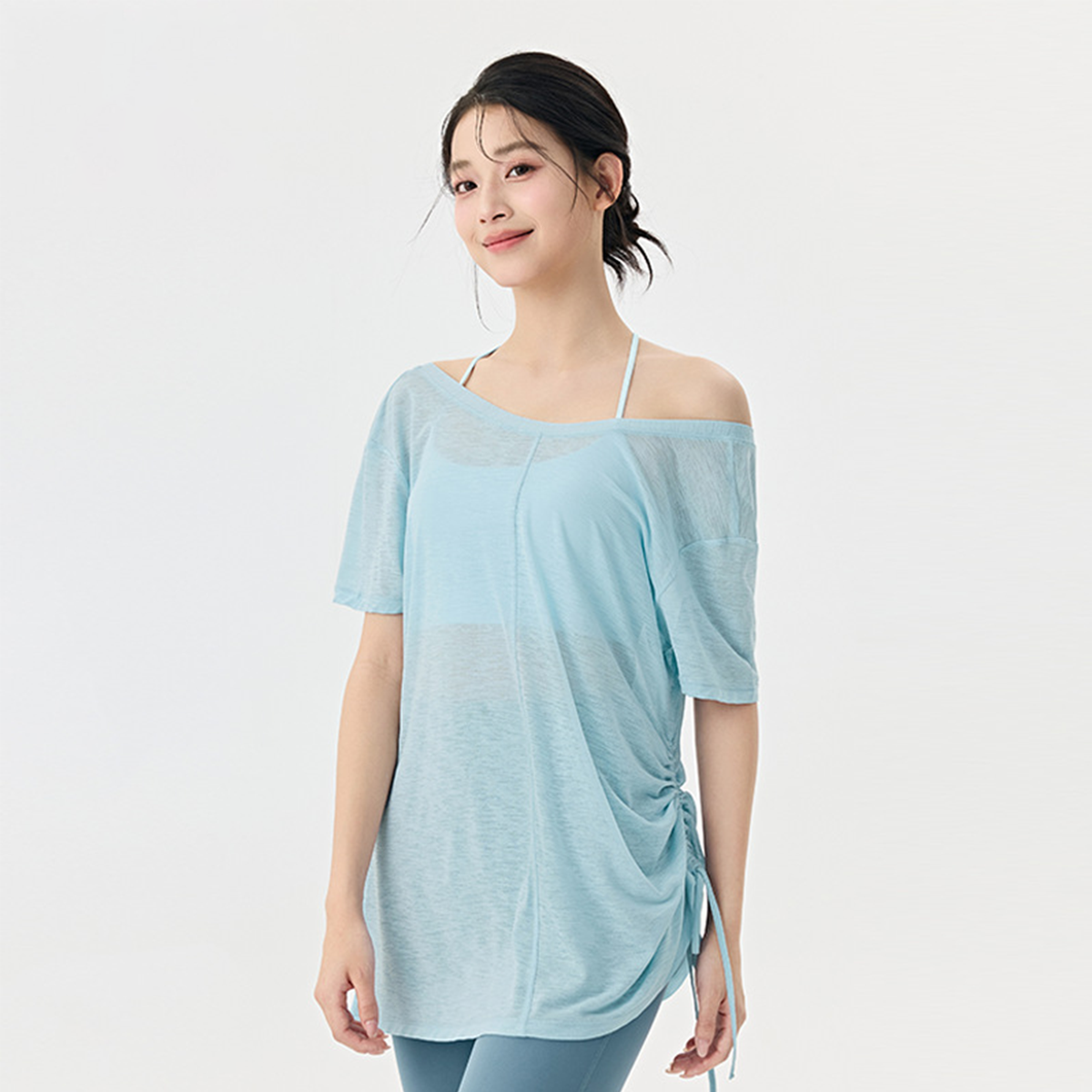Loose  Breathable Yoga Short-Sleeve Cover-Up DWA115543