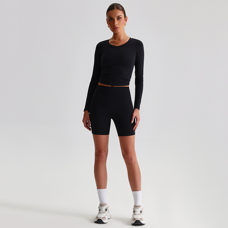 Sports Long - Sleeve Tight Fitted Outerwear Yoga Sweatpants Set SKL-LQ0130