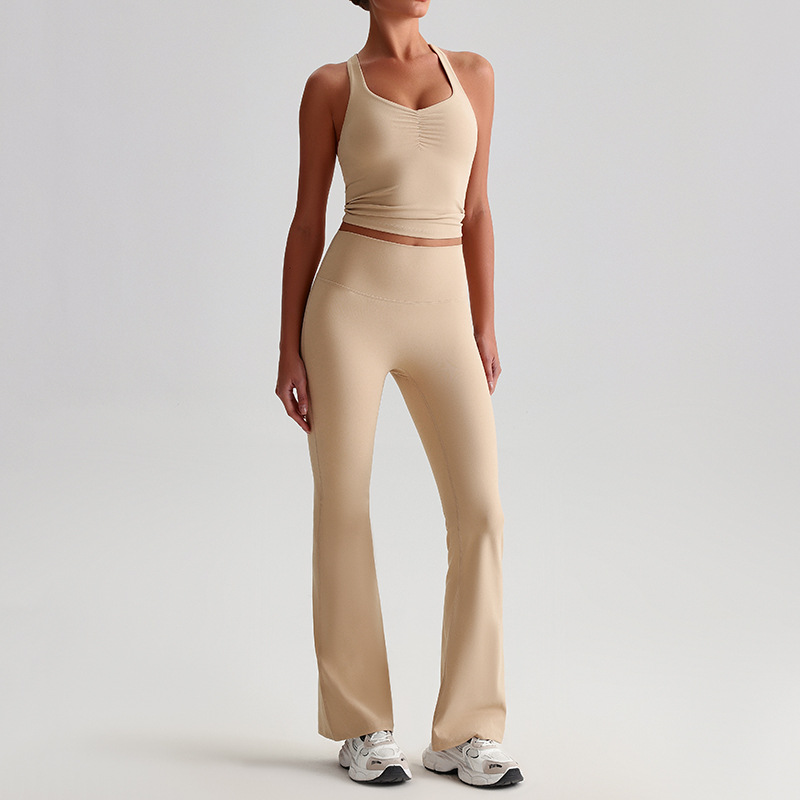  High-waisted Tight-fitting Nude Wide-leg Leggings And Beautiful Back Yoga Wear SKL-LQ8958