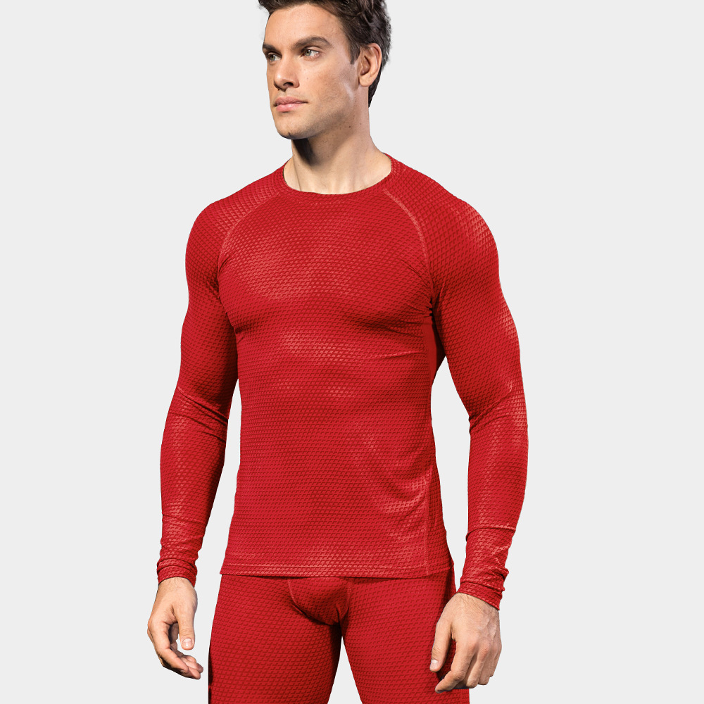 Men's Stretchy Sweat-Wicking Quick-Dry Fitness Long-Sleeved Shirt 4029