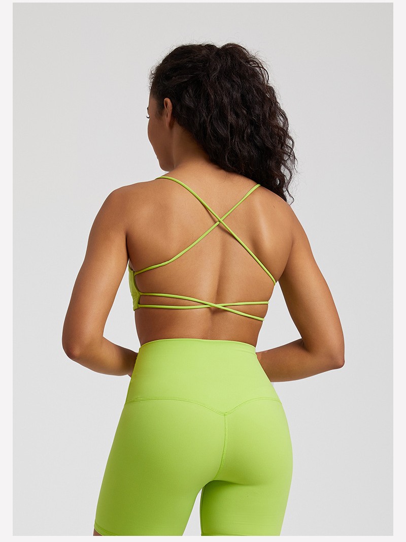 Candy-colored Nude Fitness Cross Back Bra SKL-LQ4059