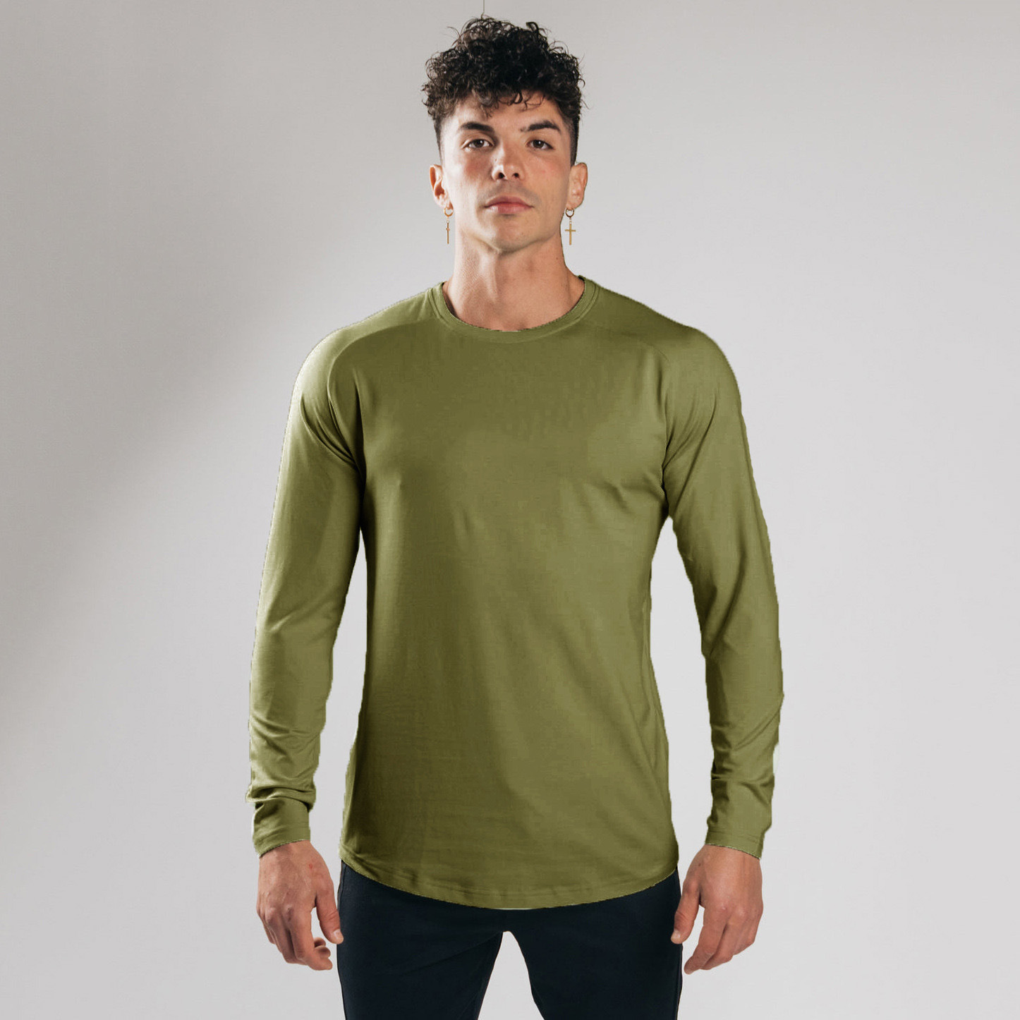 Men's Stretchy Cotton Long Sleeve T-Shirt CX905