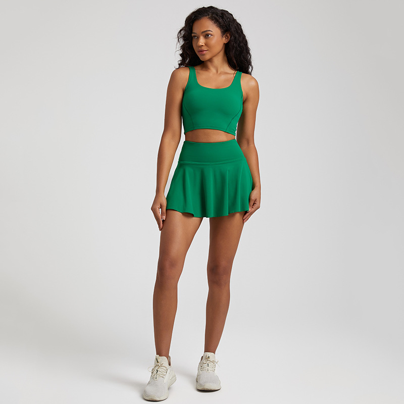 Sports Tennis Skirt Prevent Exposure Nude Yoga Short Skirt Set SKL-LQ7731