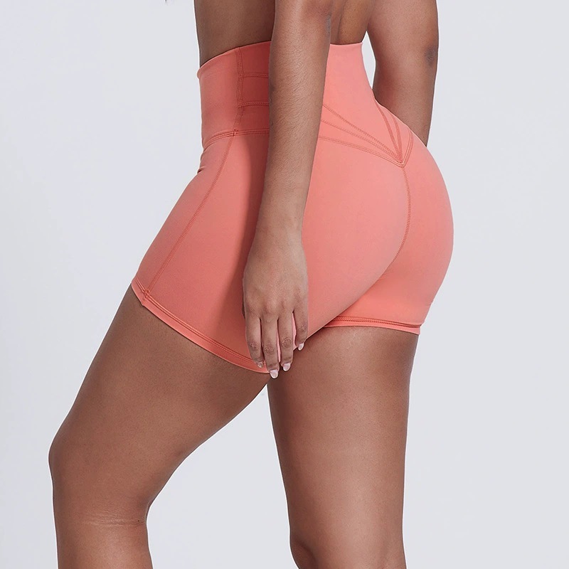 Tight-fitting  Upturned Yoga Shorts No Awkwardness Line Peach-hip Fitness Pants SKL-LQ5022