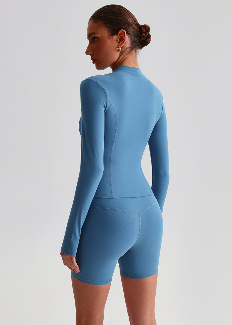 Zipper Outdoor Running  Sports Yoga Jacket Long-sleeved Coat SKL-LQ2156