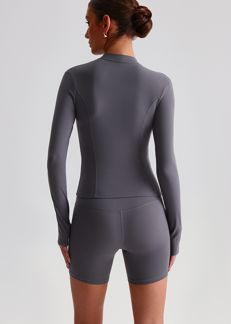  Zipper Yoga Jacket Tight Yoga Sports Cycling Pants Set SKL-LQ0156