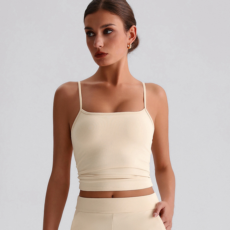 Beautiful Back Strappy Vest With Breast Pads  Yoga Bra SKL-LQ8032