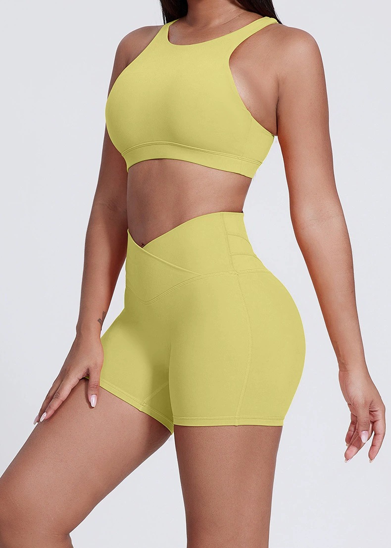 Elastic High-waisted Running Fitness Shorts SKL-LQ5023