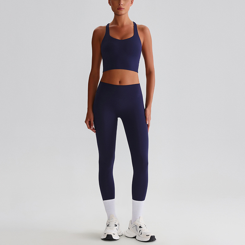  Cross Sports Bra Fitness Wear Running Leggings Yoga Pants Yoga Set SKL-LQ0121