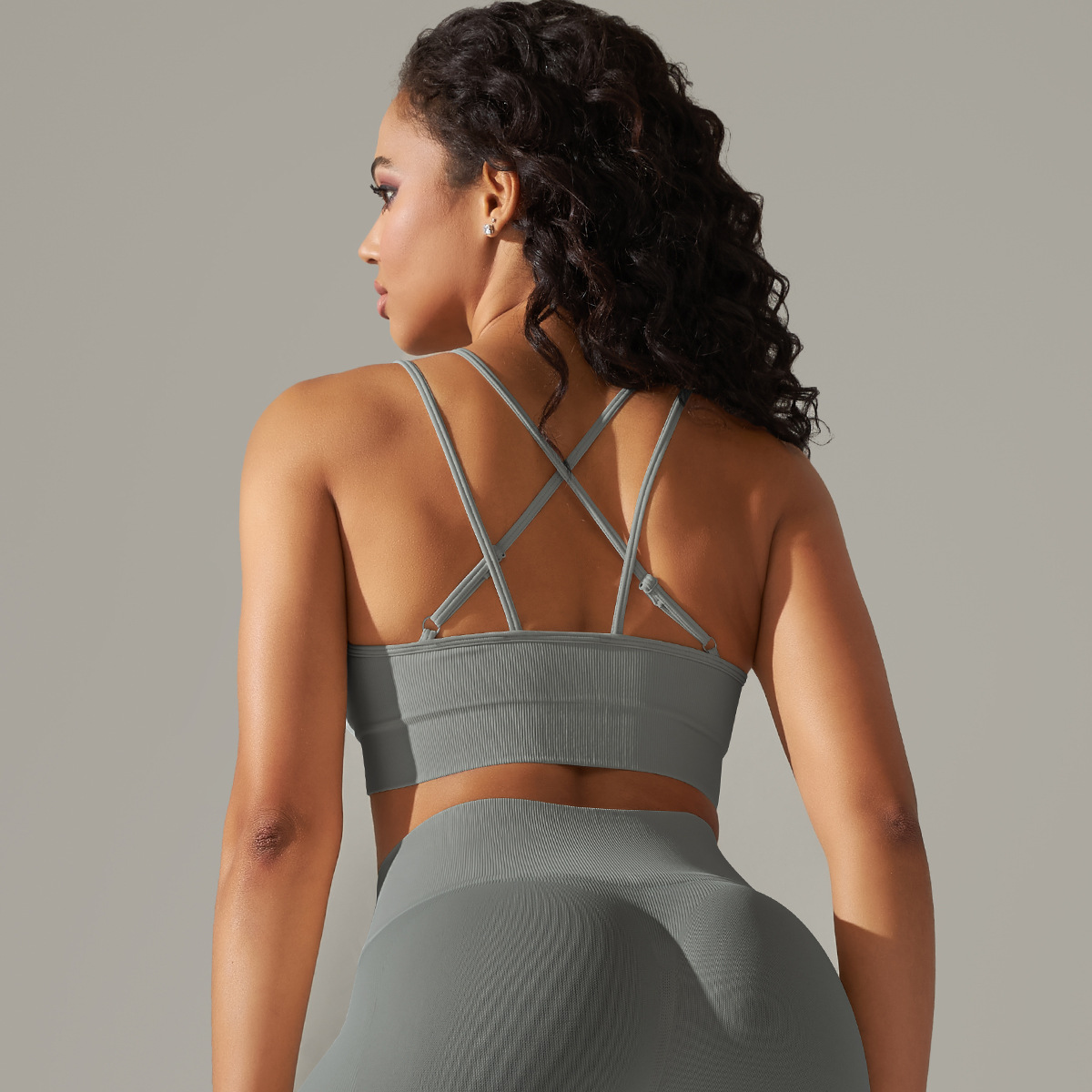 Running Fitness Top Cross-Strap Sports Bra 6610