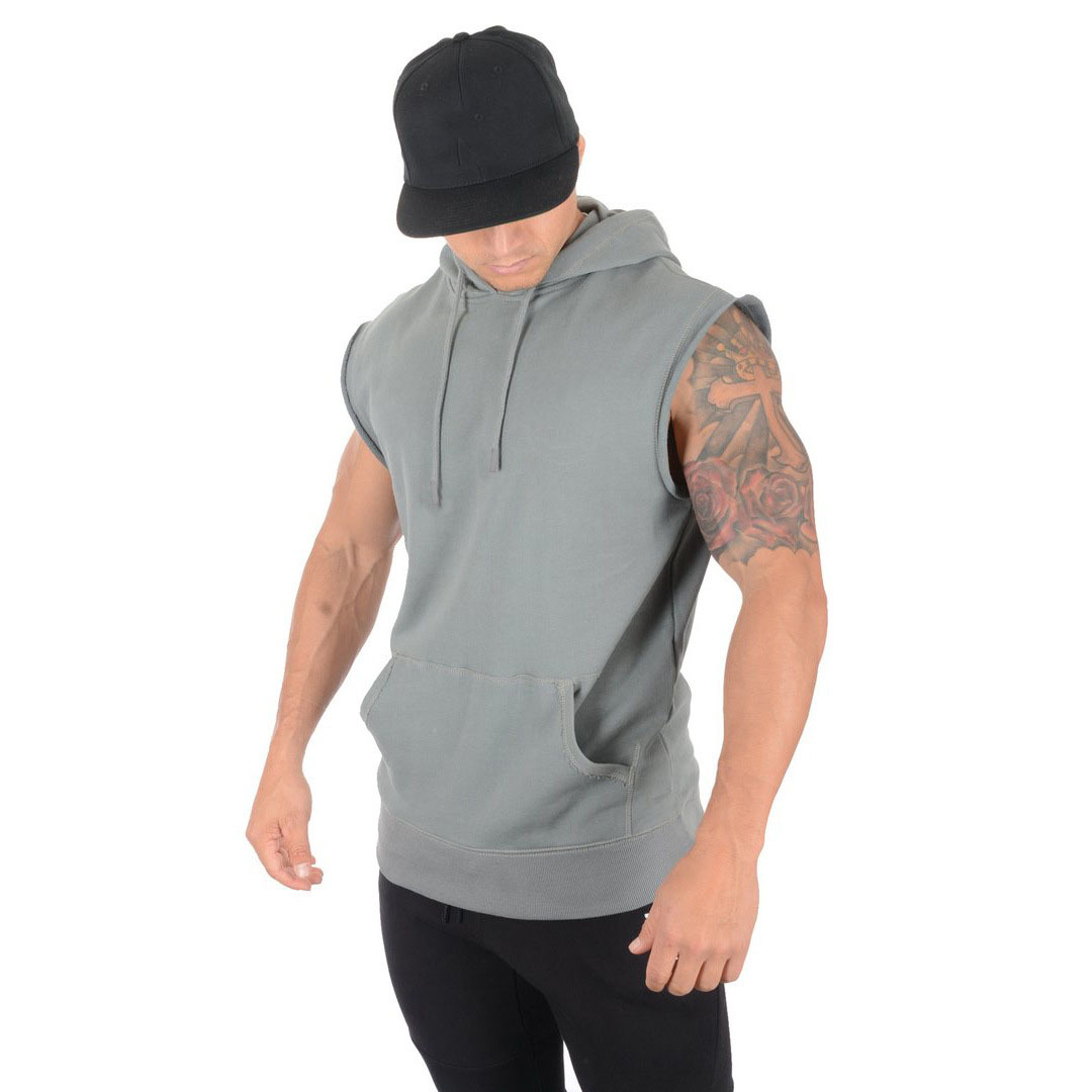 Men's Thin Hooded Fringed Tank Top MJ015