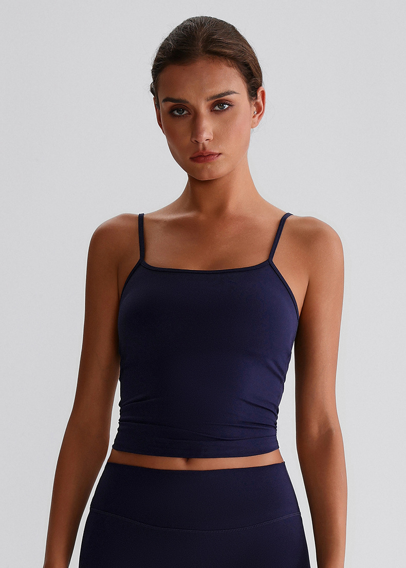 Beautiful Back Strappy Vest With Breast Pads  Yoga Bra SKL-LQ8032