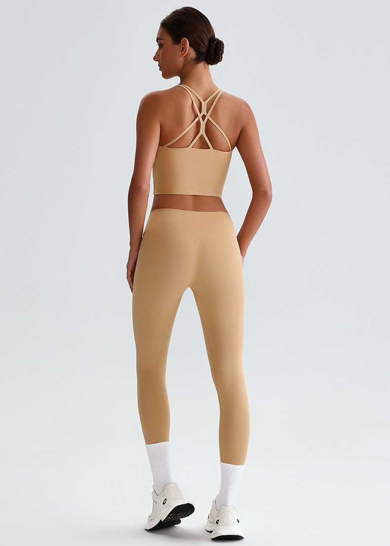  Cross Sports Bra Fitness Wear Running Leggings Yoga Pants Yoga Set SKL-LQ0121