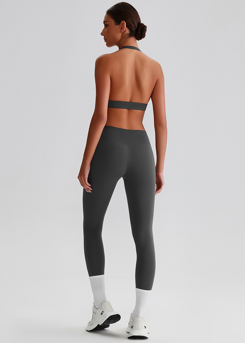 Solid-color Bras Breathable Tight Yoga Suit Set SKL-LQ0120