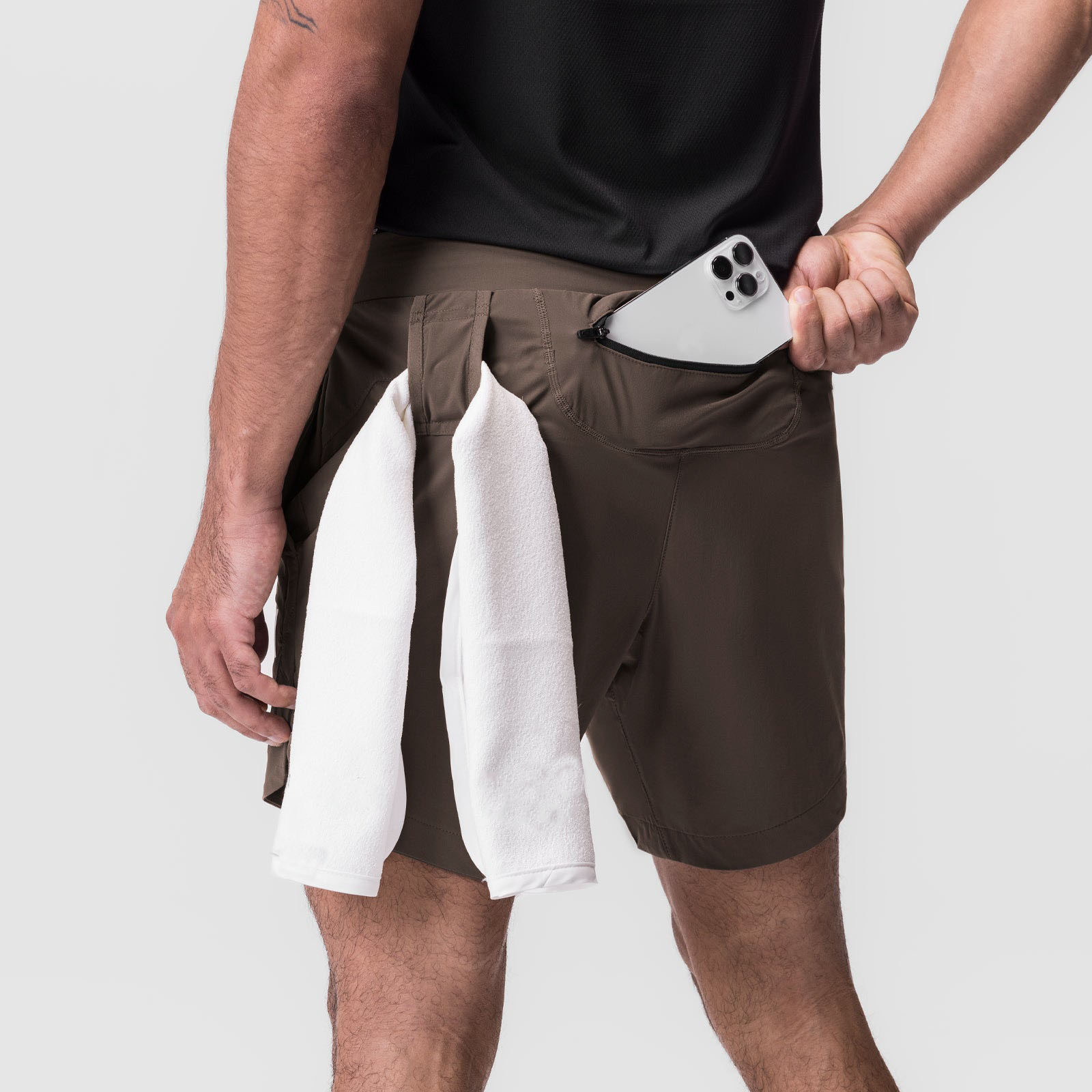 Men's Sports Shorts with Back Zipper Pockets DK112