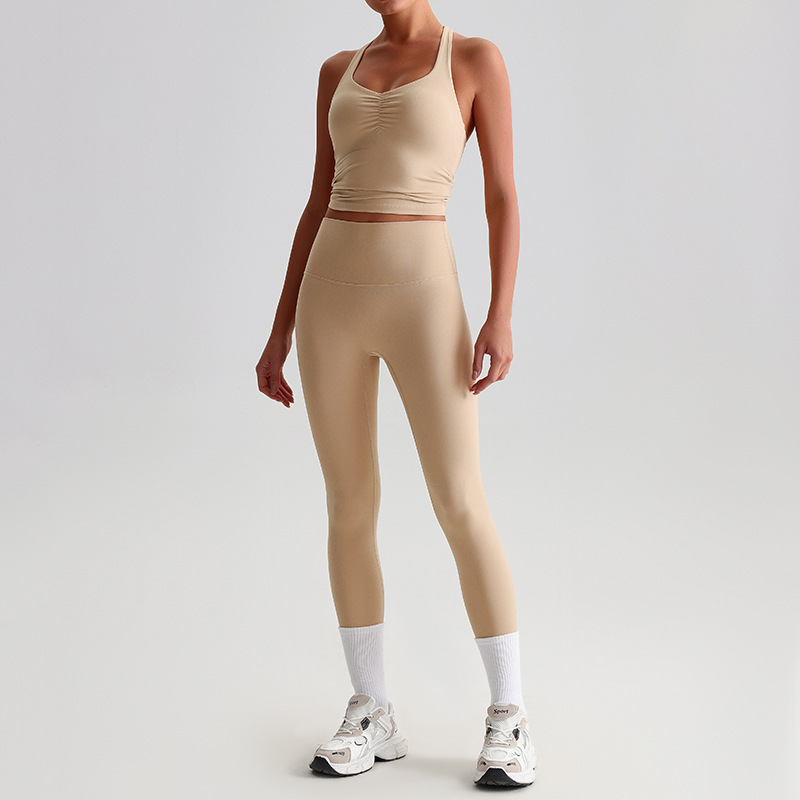  Sports Wide - Leg Pants Outdoor Running Fitness Two - Piece Set SKL-LQ8658