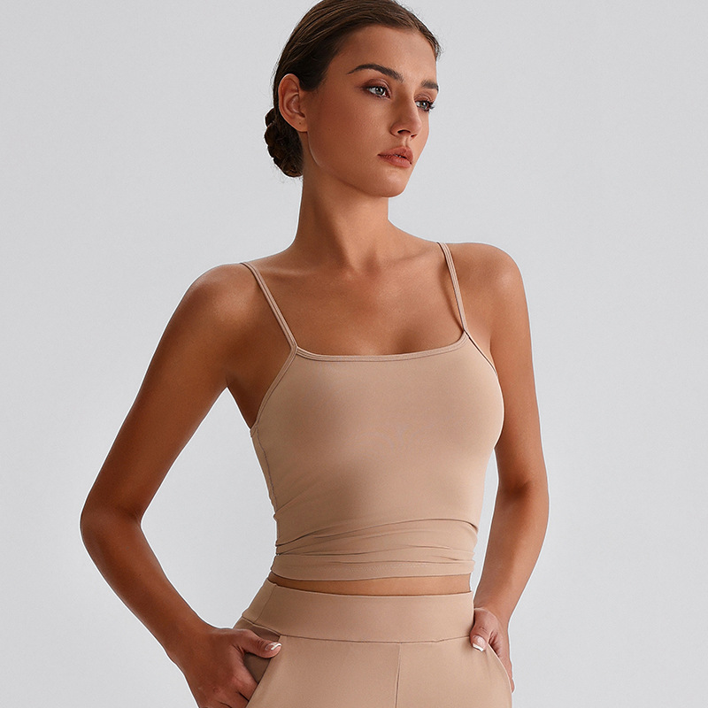 Beautiful Back Strappy Vest With Breast Pads  Yoga Bra SKL-LQ8032