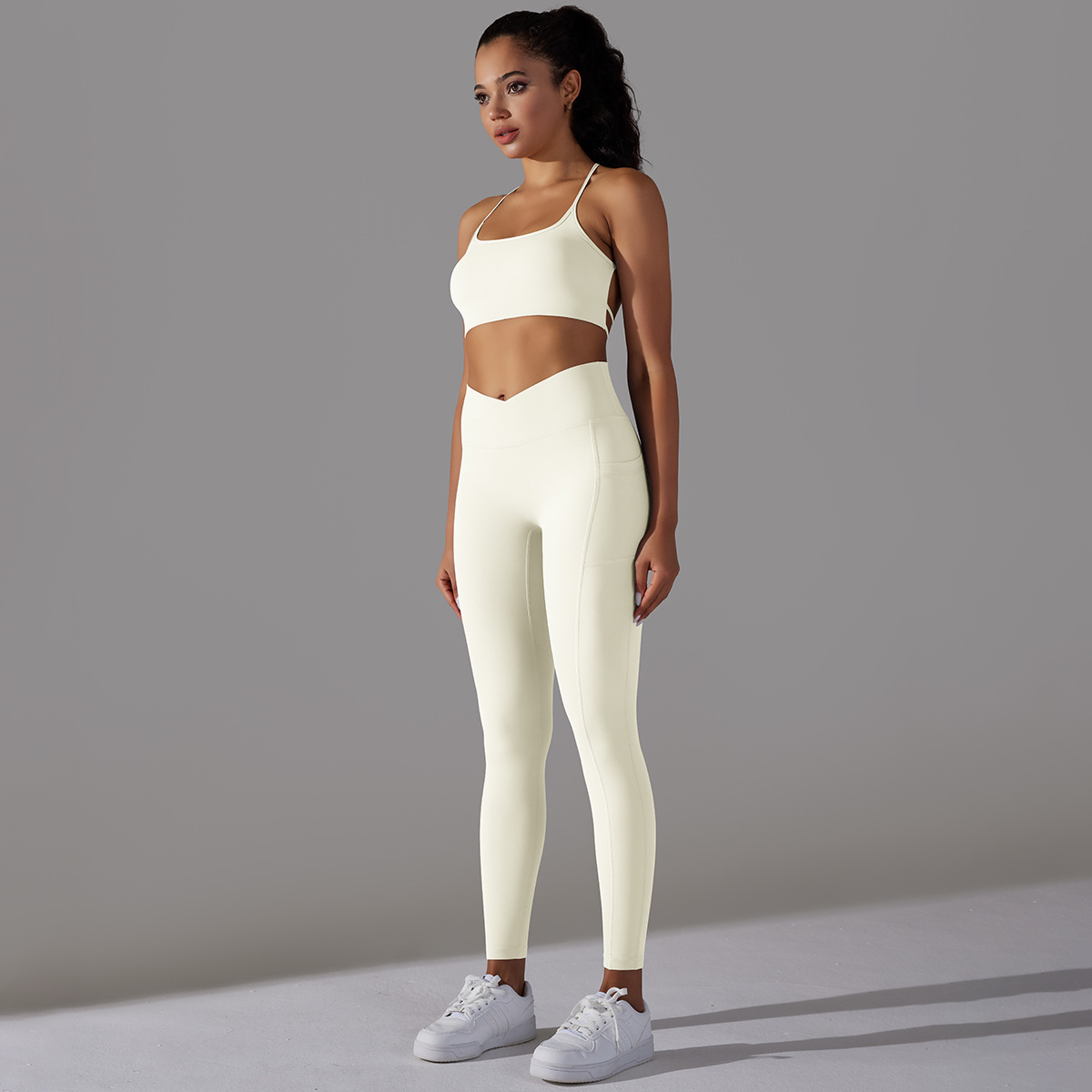  Sports Bra High-Waisted Tight Pants Yoga Wear Set 6608