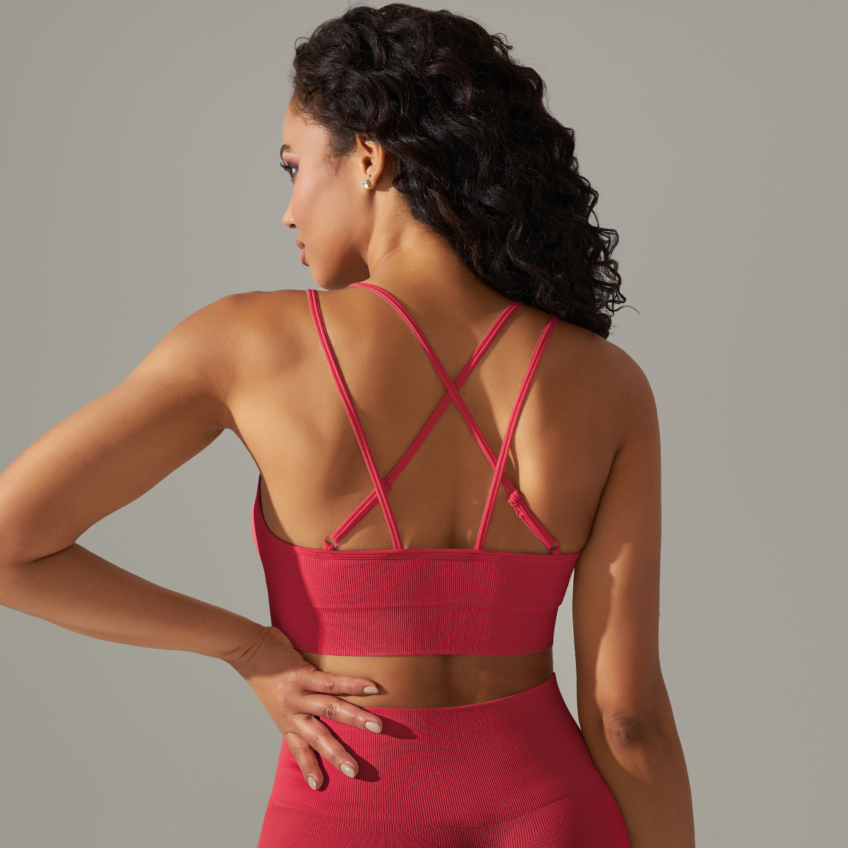 Running Fitness Top Cross-Strap Sports Bra 6610