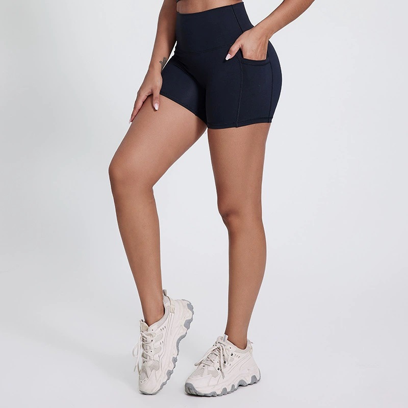Women Three-inch Pocket Pants High-waisted Hip-lifting Outside Sports Pants SKL-LQ5025