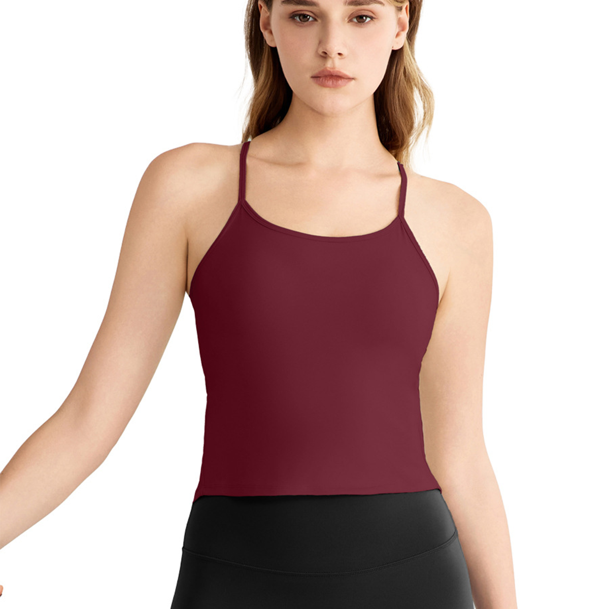 Backless Yoga Top with Built-in Chest Pads DWC115468