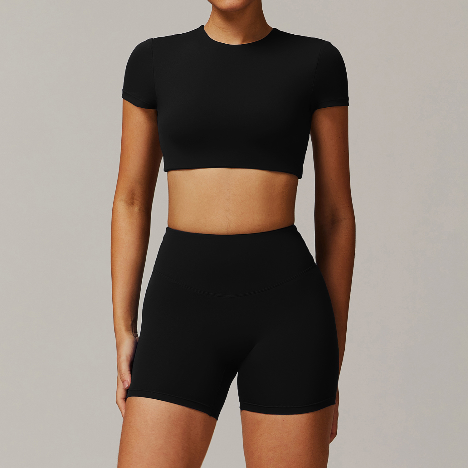 Quick Dry Tight Yoga Half-Sleeve Set 9172